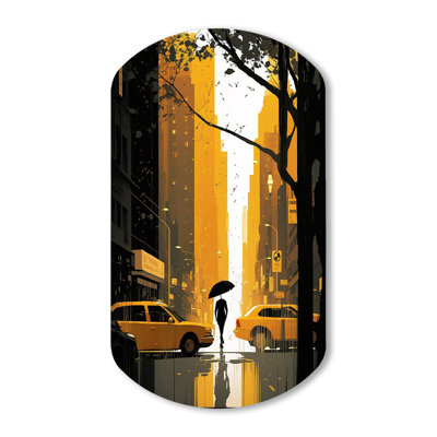 Hazlehurst - City New York Cylinder Shape Assymterical Metal Wall Art