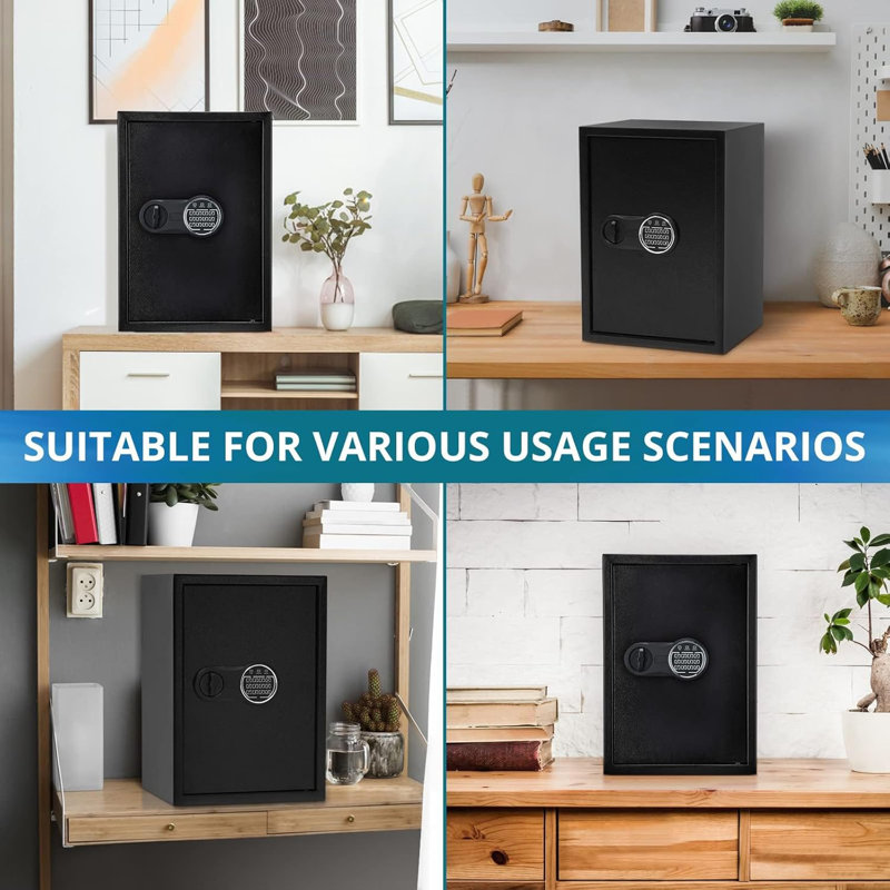 Digital Security Safe Box With Keypad Lock, 19.6" H x 12.2" W x 13.7" D