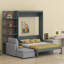 Lit escamotable mural avec canapé et tablettes Murphy-367572694
