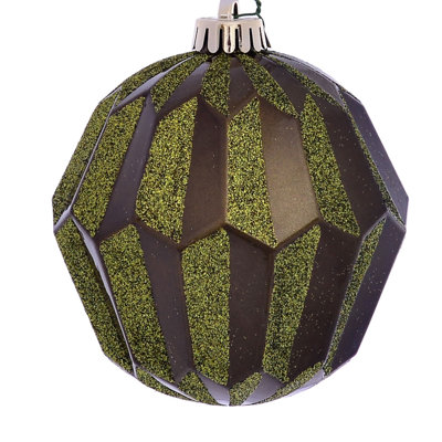 5" Glitter Faceted Ball Ornament