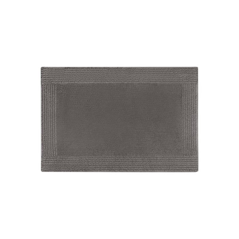 Tapis de bain réversible 100% coton touffeté 3000 g / m², Gris anthracite, Simple - L 60 po x l 24 po