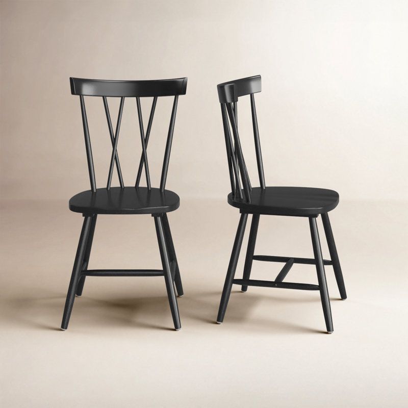 Porschia Cross Back Side Chair, Black