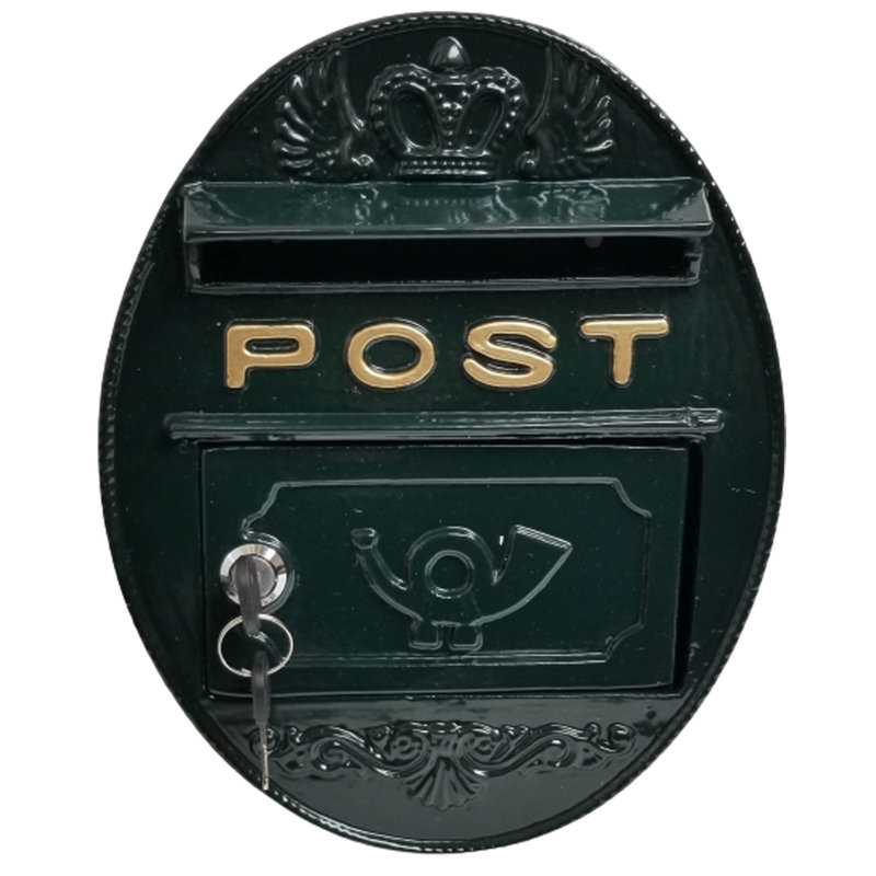Cannelle Wall Mounted Post Box, Dark Green