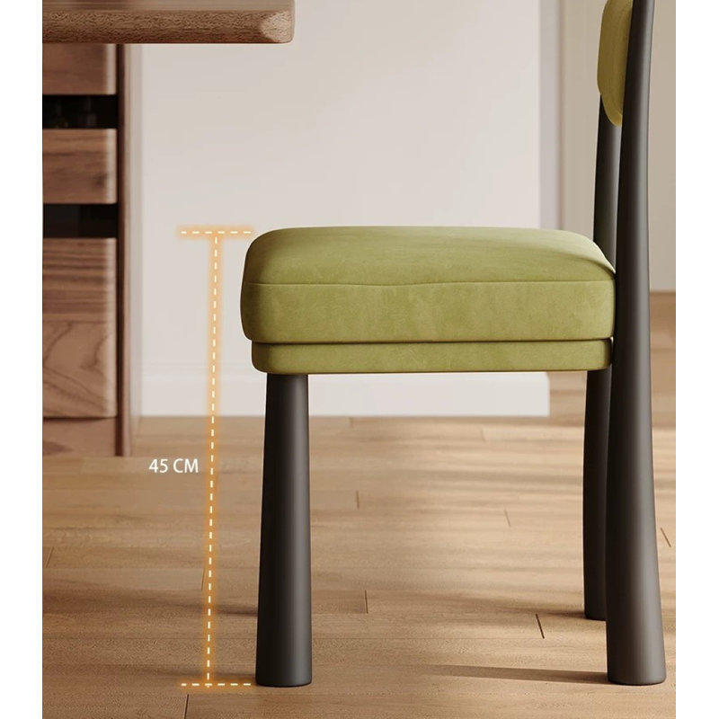 Chaise Kenyatta Bol Sant, Velours vert, Noir