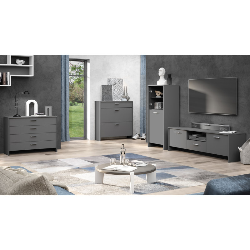 Dunnavent Display Cabinet, Grey/Dark Blue