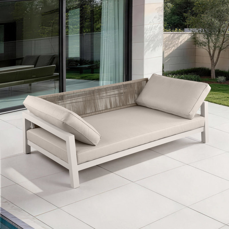 Canapé d'extérieur 89 po Burchfield, Cream Beige, Cream Beige