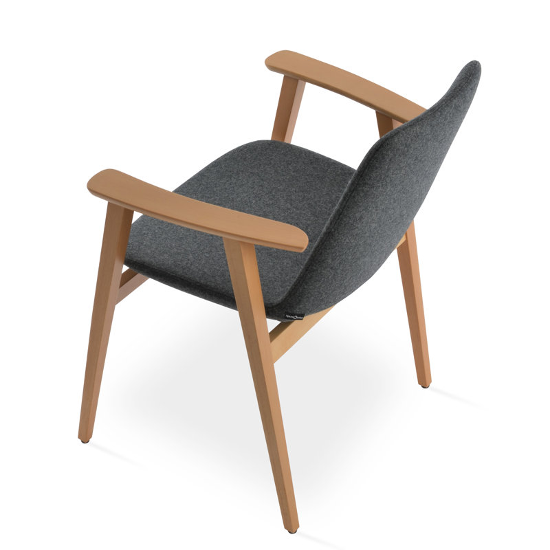 Fauteuil large 19,5 po Eiffel, Naturel, Gris foncé