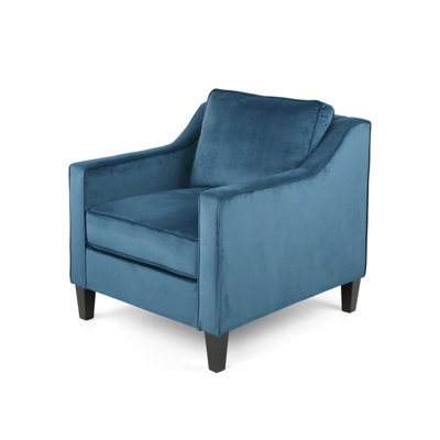 Blue Velvet Upholstered Club Chair