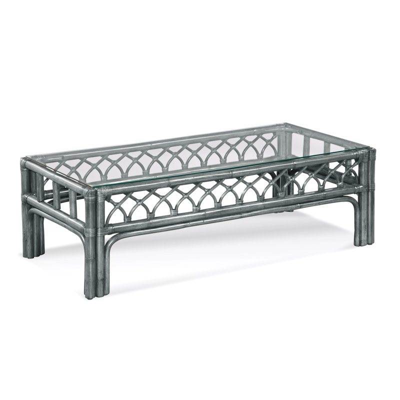 Edgewater Glass Cocktail Table, Nickel
