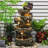 Dories Handcrafted Outdoor Weather Resistant Floor Fountain with Lights
