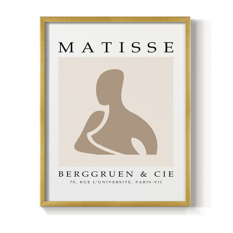 Matisse CCCXL Framed Print - Solid Wood, Gold, 28" H x 22" W