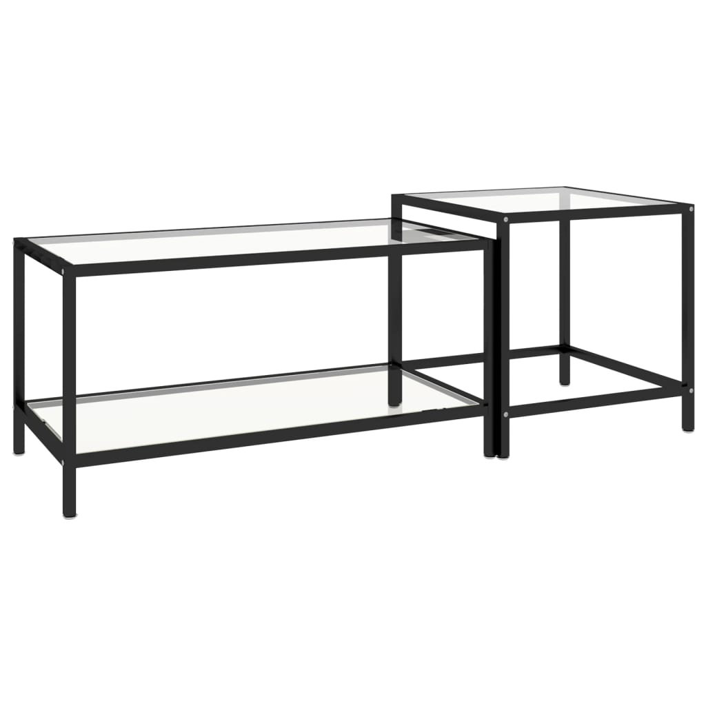 Ebern Designs Tea Tables 2 Pcs Tempered Glass White