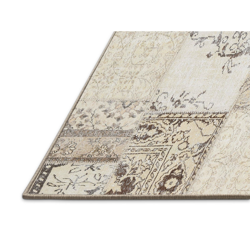 Tapis contemporain ivoire / gris, Rectangle 8 pi x 12 pi