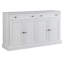 Buffet de cuisine antique blanc avec 2 tiroirs, 4 portes et tablettes réglables pour un rangement élégant-1155035316