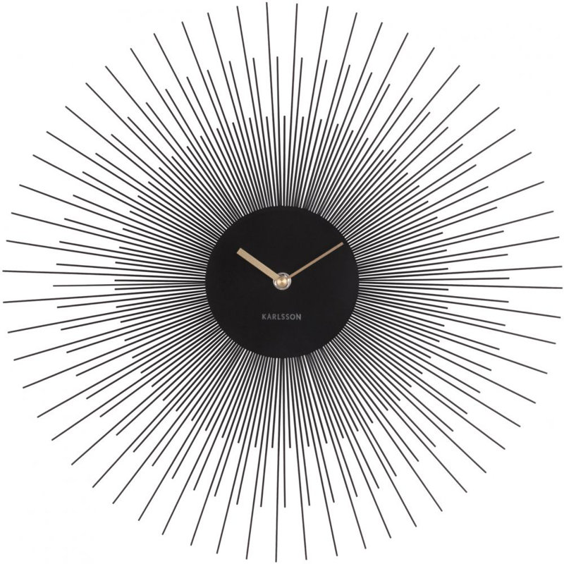 Peony Metal Wall Clock, Black, Large