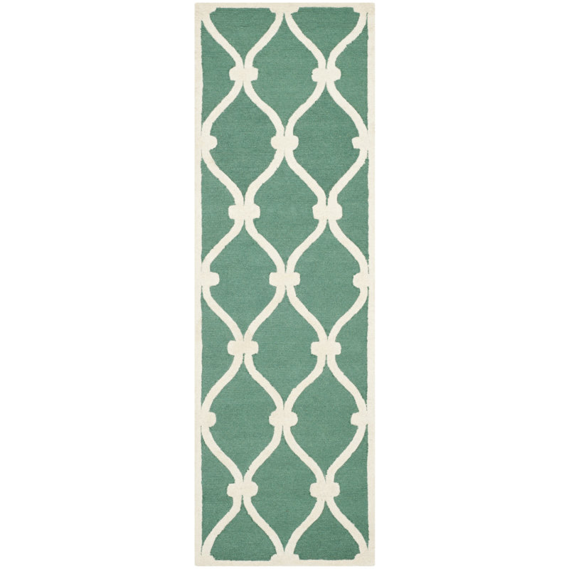 Cannen Hand Tufted Wool Geometric Rug, Runner 2'6" x 6'