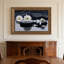 Art mural en toile noyer doré encadré pour le salon, la chambre à coucher, le bureau ou le vestibule - décoration murale décorative avec pierre florale-129338254-129338263