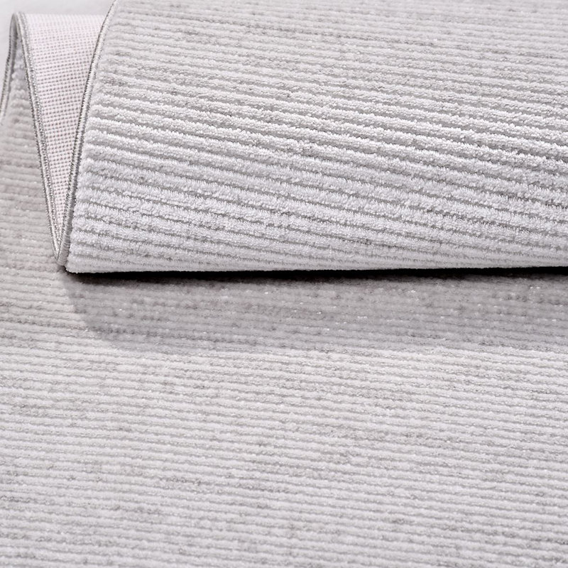 Tapis gris moderne lavable à la machine, Tapis de couloir 2 pi 8 po x 6 pi 7 po