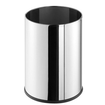 Standard Hotel Metal Open Waste Basket - 2.38 Gallons
