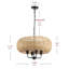 Lustre surdimensionné en bambou à 4 lumières 19,68 pouces Adonijah