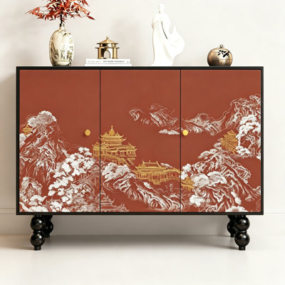 Chinese Style Wooden Entryway Storage Cabinet
