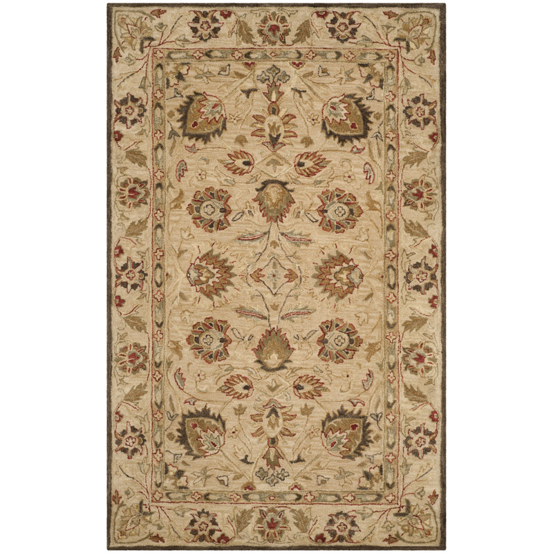 Tapis oriental en laine touffeté à la main Armintha, Rectangle 5 pi x 8 pi