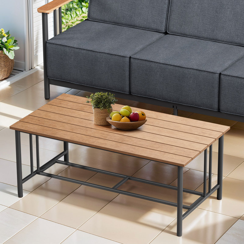 Timberloft 42" Rectangle Patio Coffee Table, Black