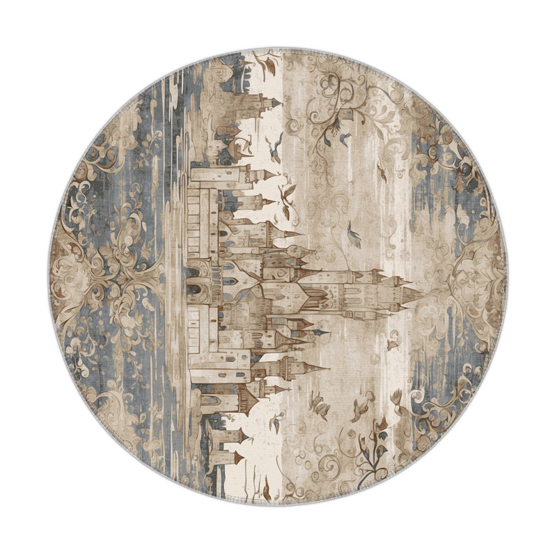 Moonspire Gate Indoor And Outdoor Area Rug, Round 5'