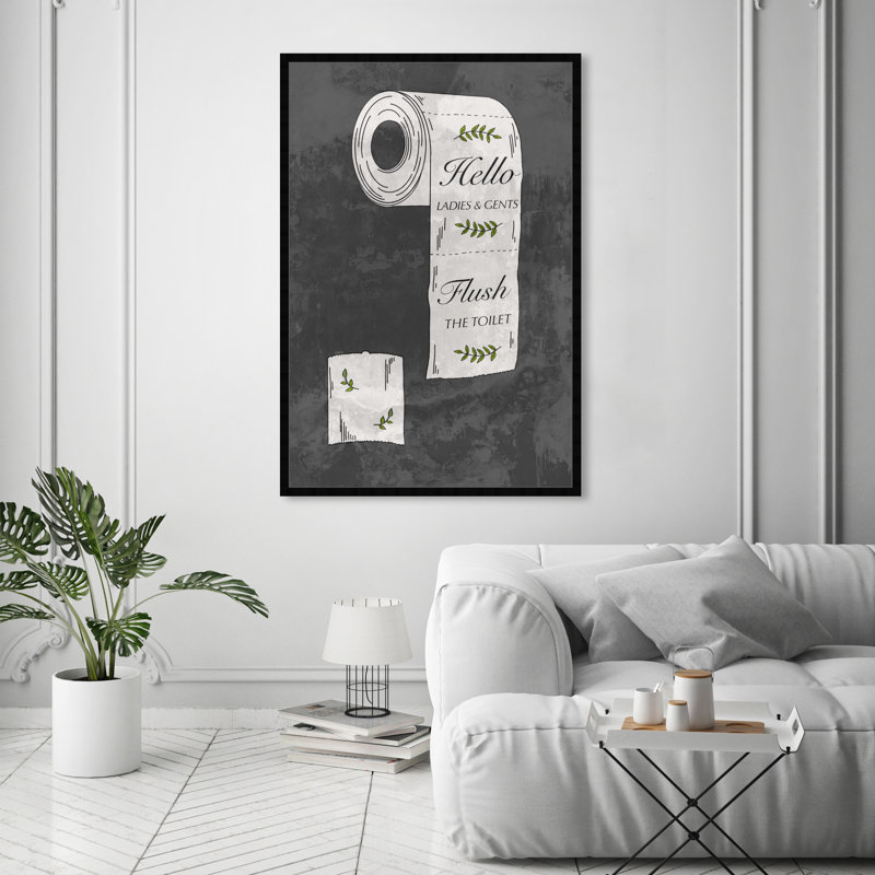 Impression sur toile pour salle de bain, Cadre noir, H 56 po x l 38 po