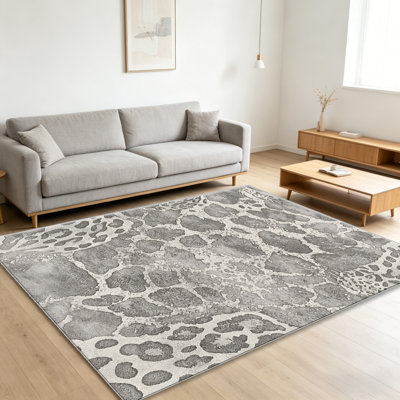 Tapis gris Leopard