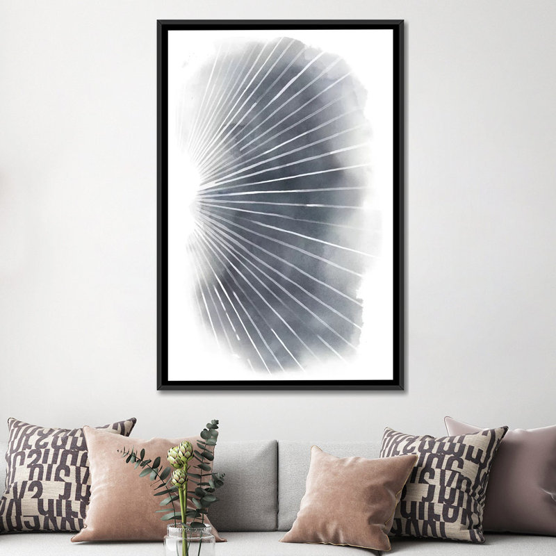 «Rays II», reproduction sur toile, H 26 po x l 18 po x P 1,5 po, Toile avec cadre noir, Pas de tapis