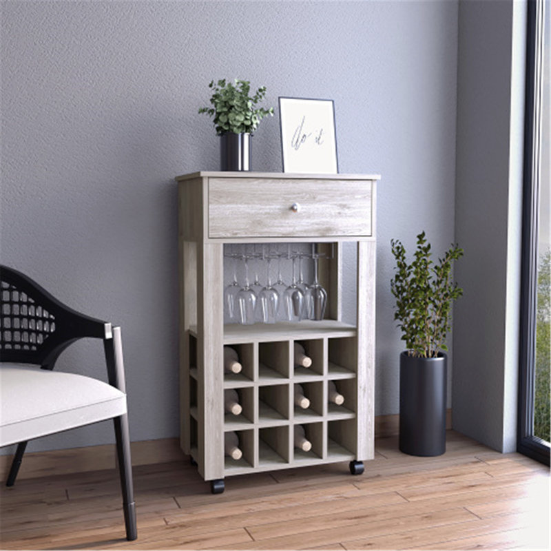 Commode décorative 1 tiroir Jhon, gris