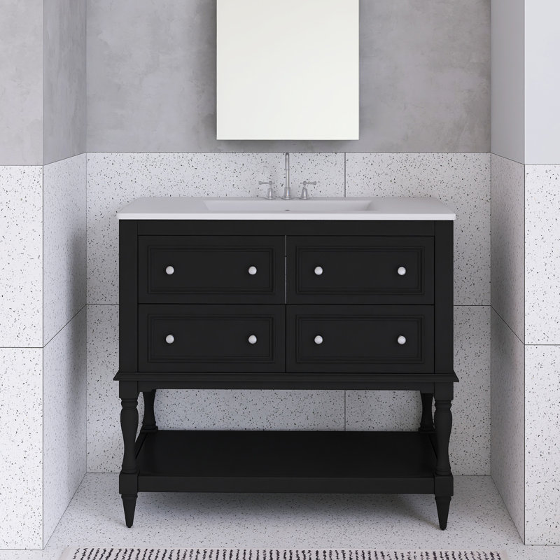 Ensemble de meuble-lavabo 36 po avec lavabo, Noir
