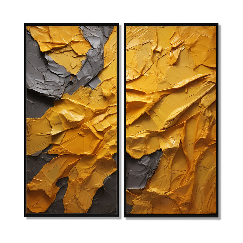 Malmberg - art mural jaune, 40" H x 40" W, Black, Framed Print without Mat