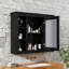 Armoire de toilette murale moderne 35 po x 28 po - Armoire à pharmacie avec 6 tablettes ouvertes et rangement dissimulé (meuble-lavabo non inclus)