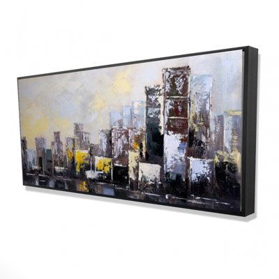 Abstract city in the morning - 24"x48" Framed canvas
