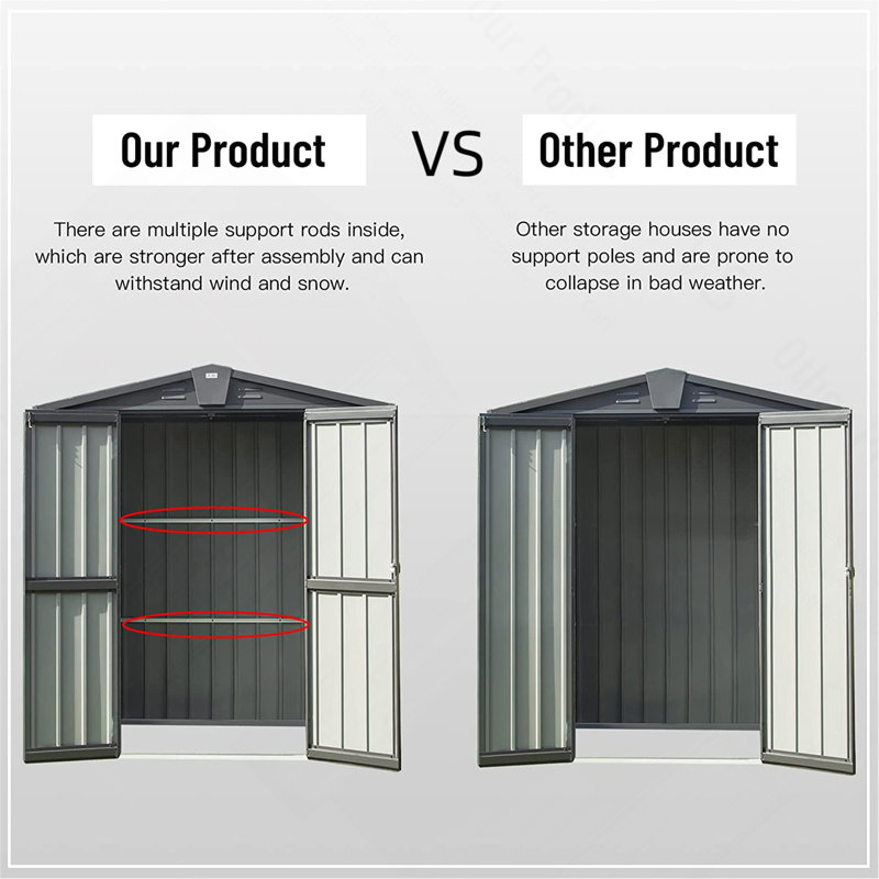 Outdoor Storage Shed 5.7X3 FT,Metal Outside Sheds&Outdoor Storage Galvanized Steel,Tool Shed With Lockable Double Door For Patio,Backyard,Garden,Lawn