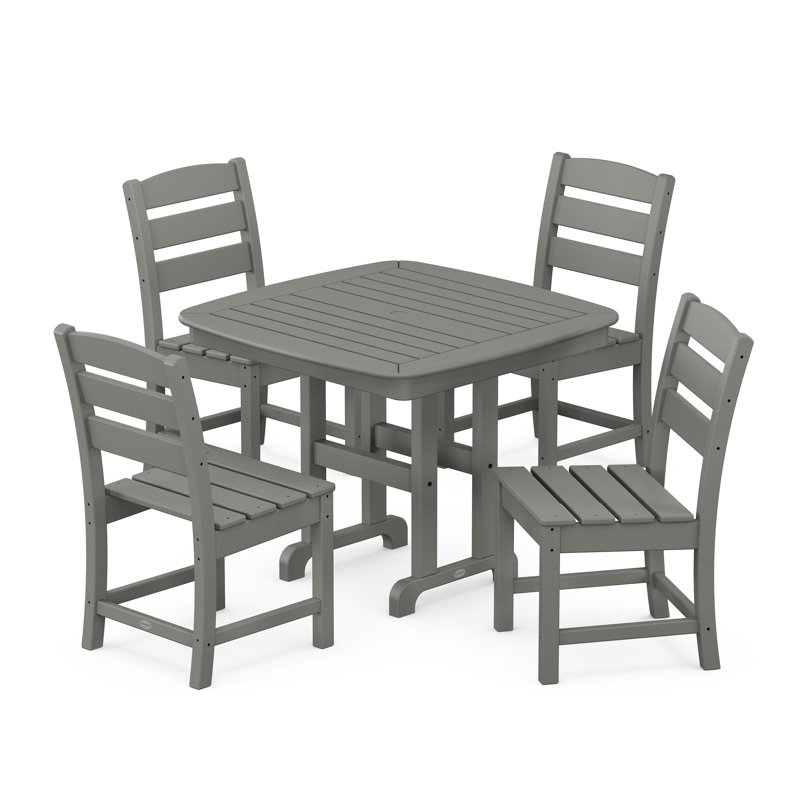 Lakeside 5-Piece Side Chair Dining Set, Slate Gray