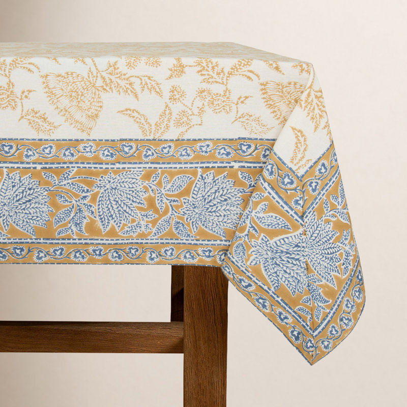 Chloe Handmade Floral Tablecloth, 106" L x 71" W