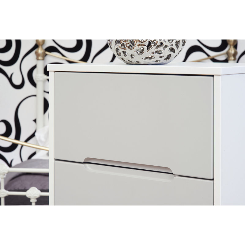 Fully Assembled Snavely 2 Drawer Bedside Table