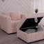 Simple rose modulaire de 44,9 po - Mousse très confortable et à structure en métal. Coussins lavables amovibles. Rangement à levage hydraulique. Design contemporain pour le salon de la chambre à coucher. 2 tendances. Matériaux de qualité-121098609