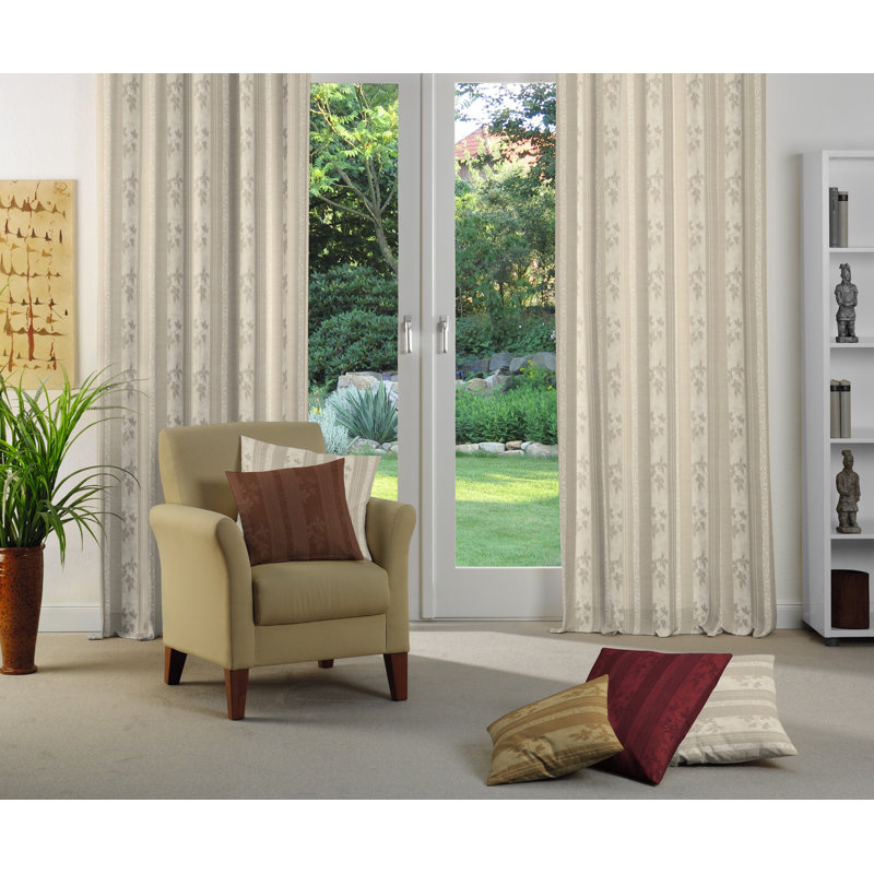 Kettenbach Sheer Curtain Pair, Beige, 135cm Width x 180cm Drop