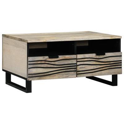Coffee Table with Drawer Solid Acacia wood Living Room Contemporary Low