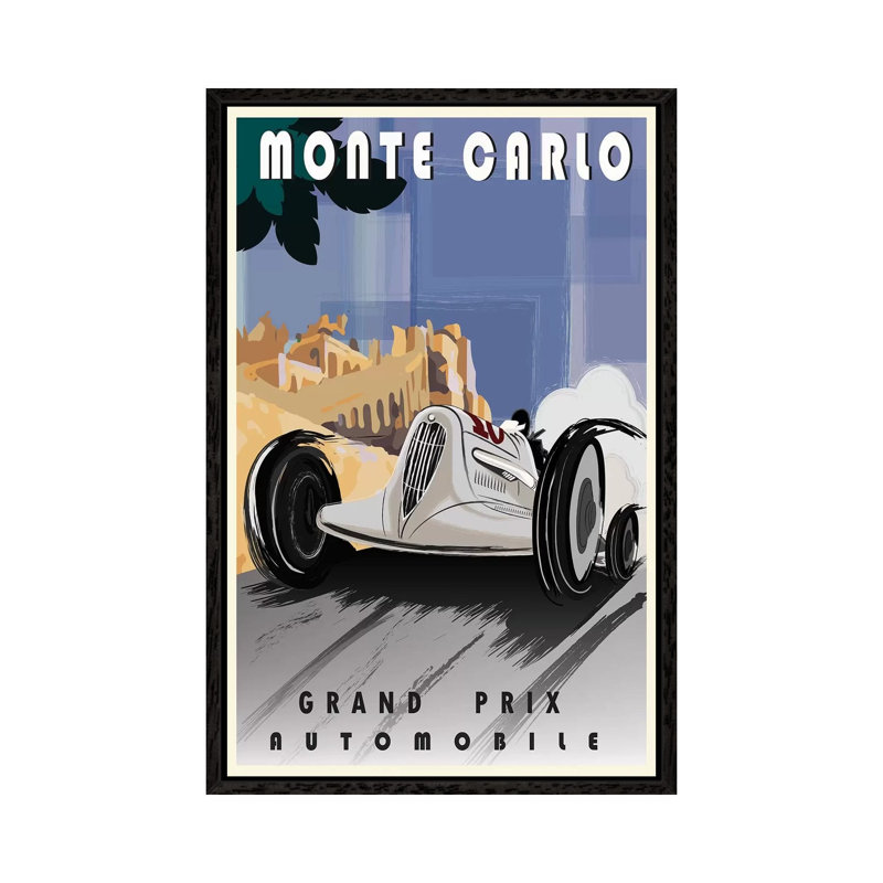 Monte Carlo - Print on Canvas, Black Framed Canvas, 152.5 cm H x 101.5 cm W