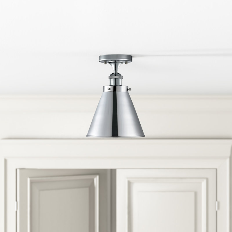 Plafonnier semi-encastré 7 po Donovan, Ampoule non incluse, Chrome poli