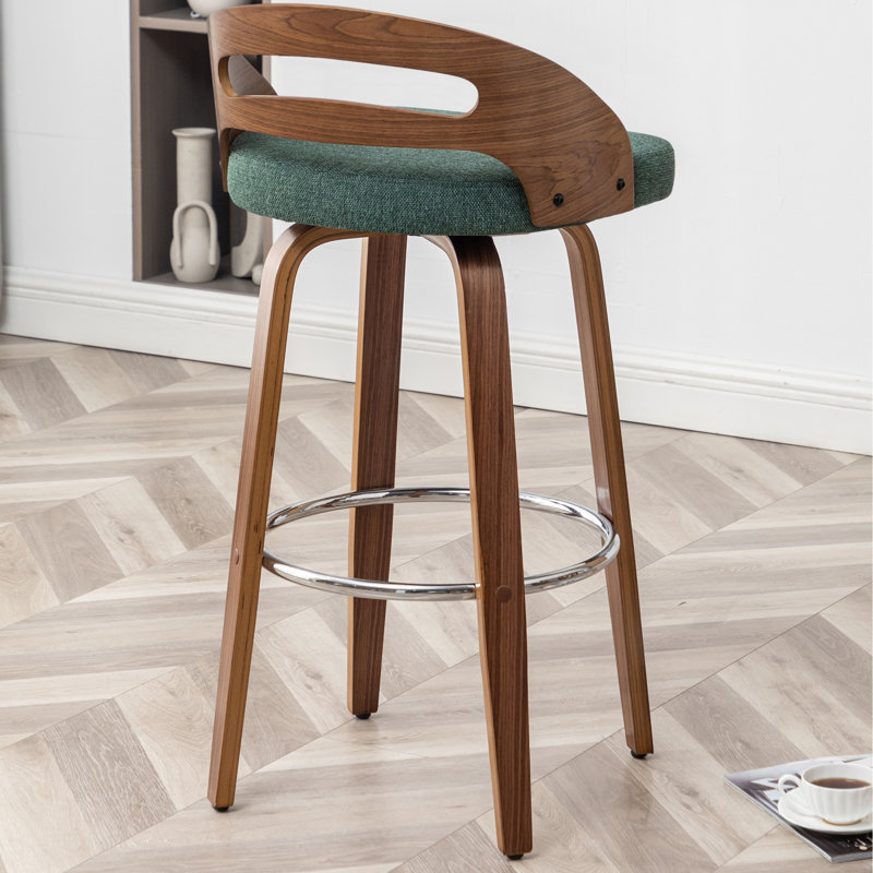 Modern Upholstered Swivel Counter & Bar Stool, Green, Bar Stool (30.31" Seat Height)