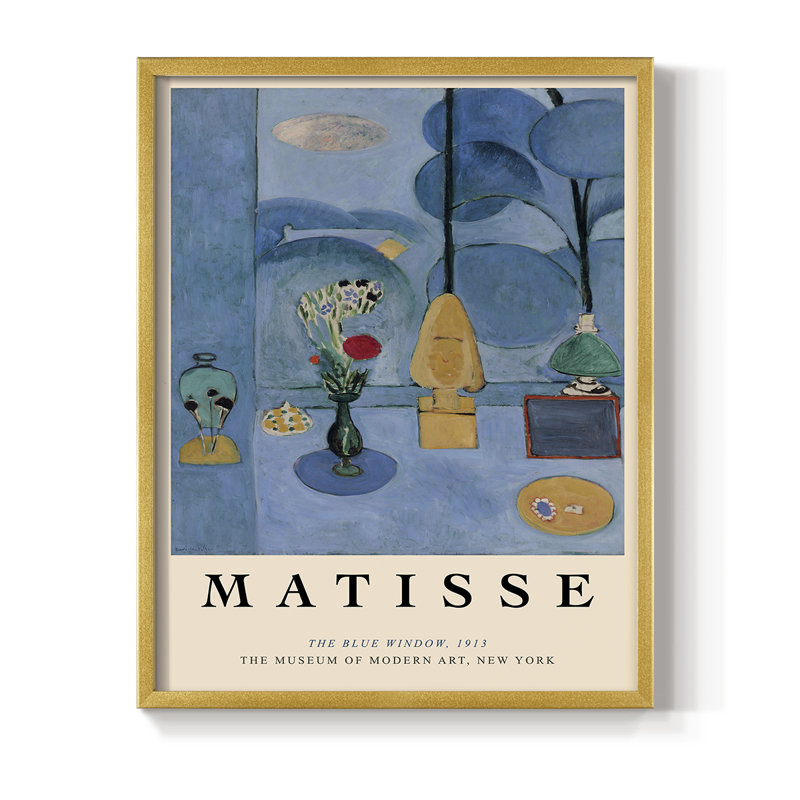 Matisse CC, reproduction encadrée - bois massif, Doré, H 10 po x l 8 po
