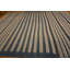 Antique Blue and White Color Stripe Pattern Room Size Cotton Dhurrie Flat Weave Rug