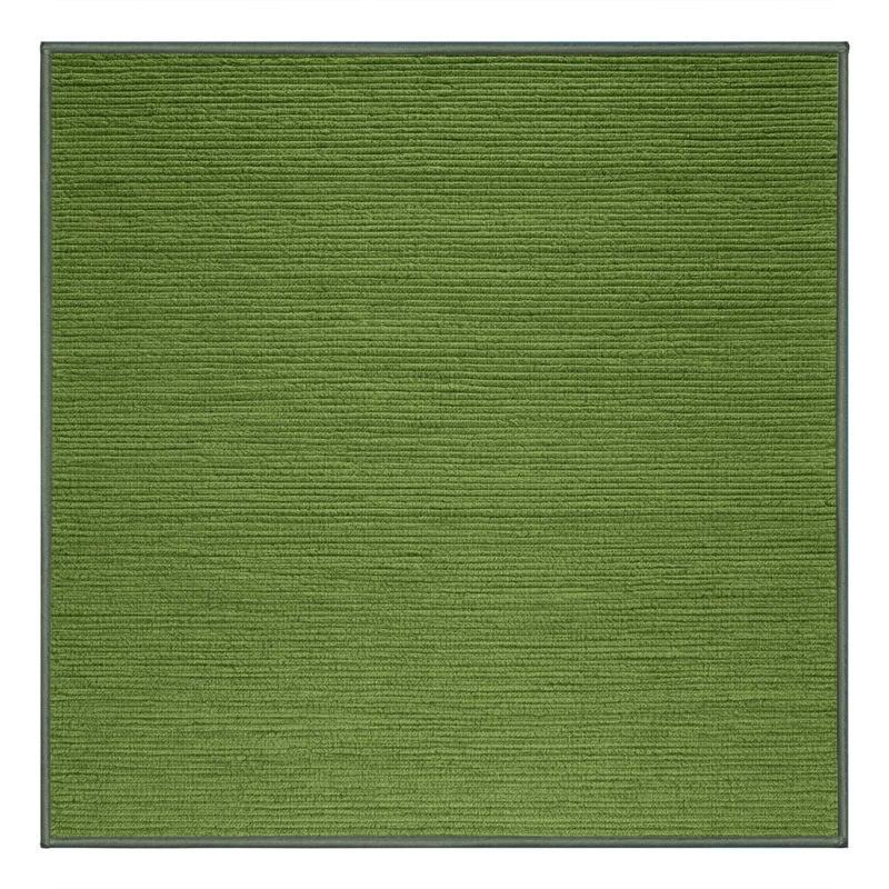 Tapis vert uni lavable à la machine, Carré 5 pi