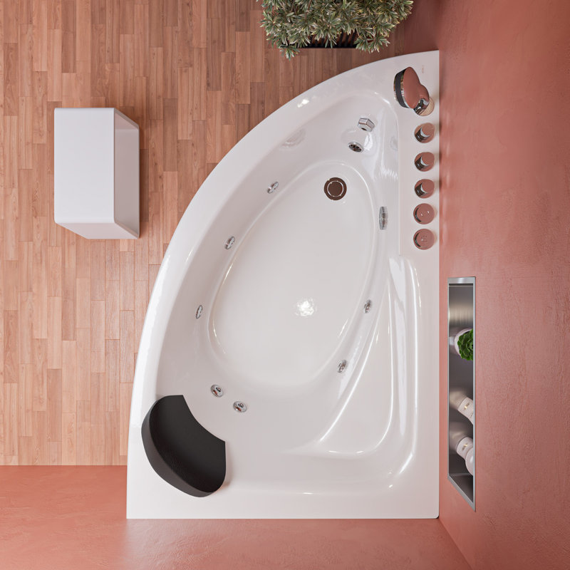 59'' x 39.4'' Acrylic Bathtub with Faucet, Left